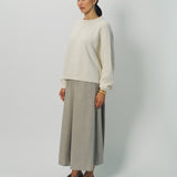 Dusan Cashmere LS Crew Neck Ribbed Raglan Sweater