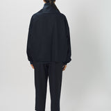 Dusan Wool Flannel Reversible Oversized Taffeta Lined Jacket