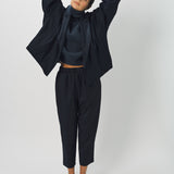 Dusan Wool Flannel Reversible Oversized Taffeta Lined Jacket