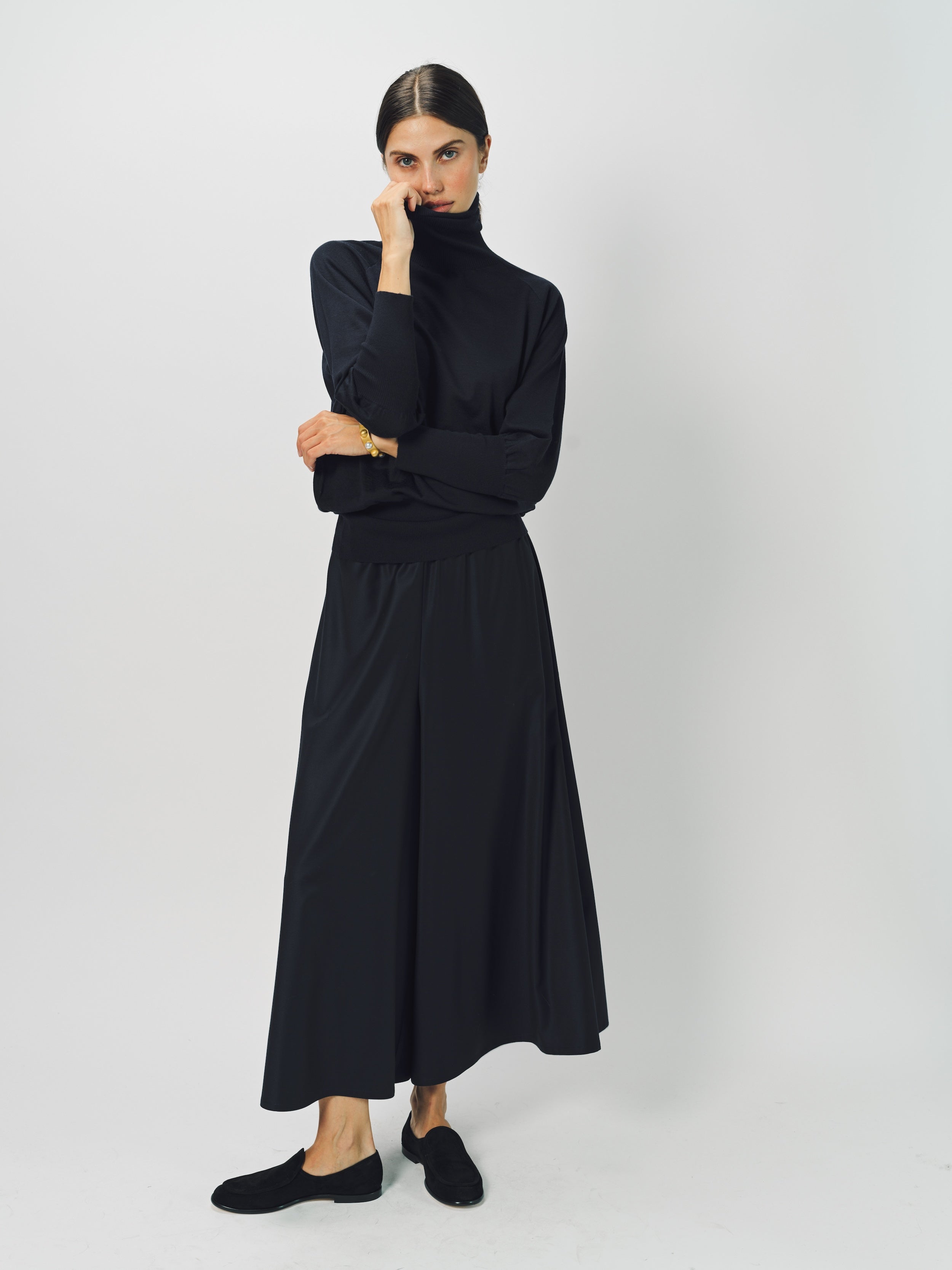Dusan Wool Tasmania Gaucho Pant XS / Midnight