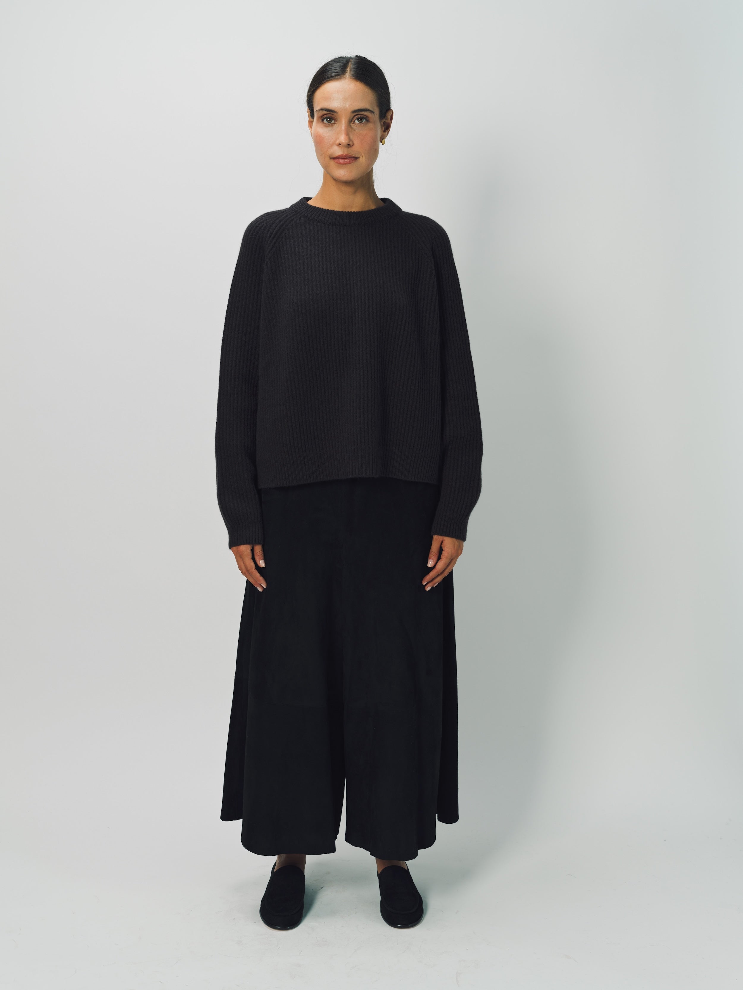 Dusan Silk Crepon Gaucho Pant XS / Black