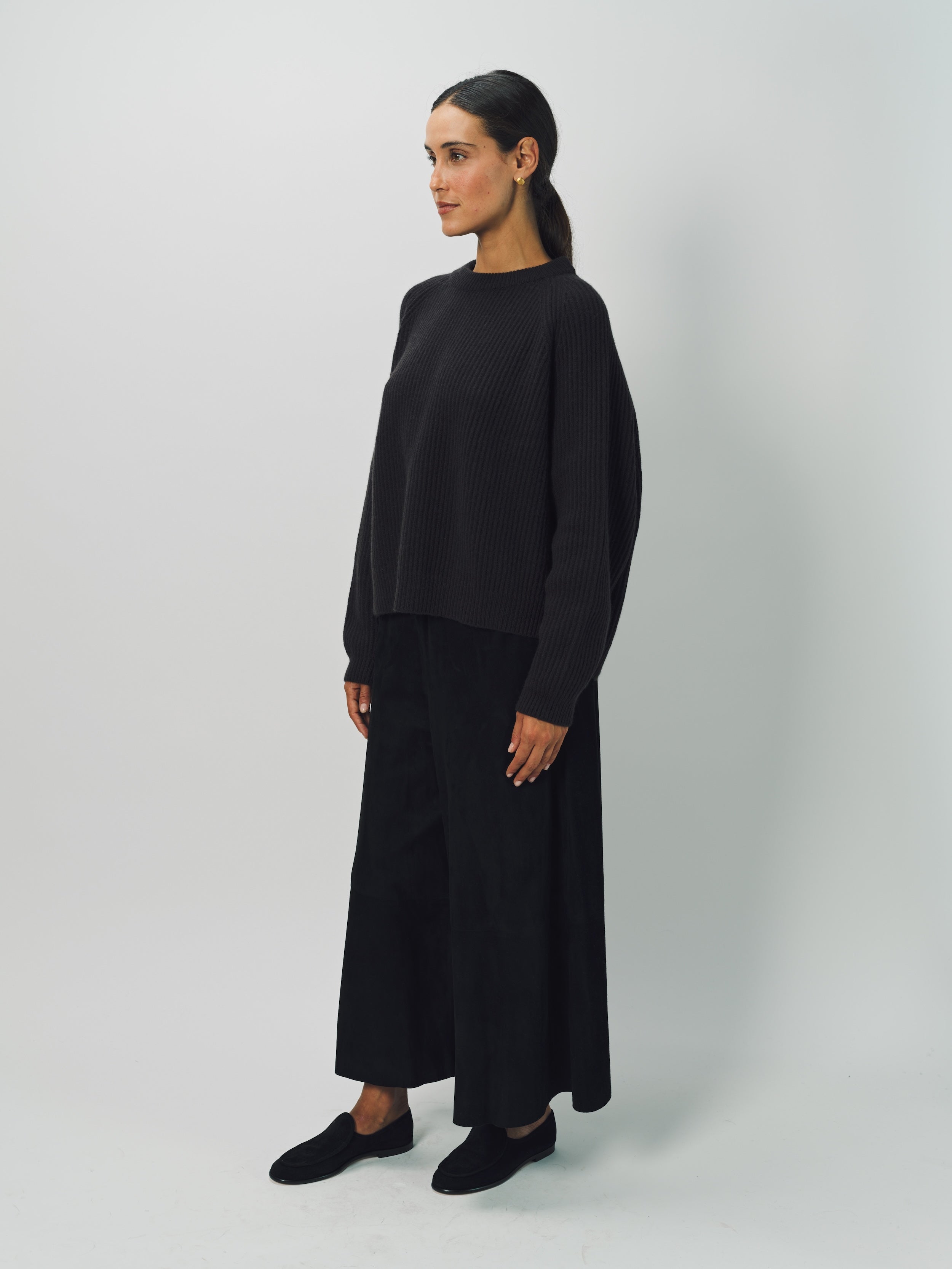 Dusan Silk Crepon Gaucho Pant XS / Black