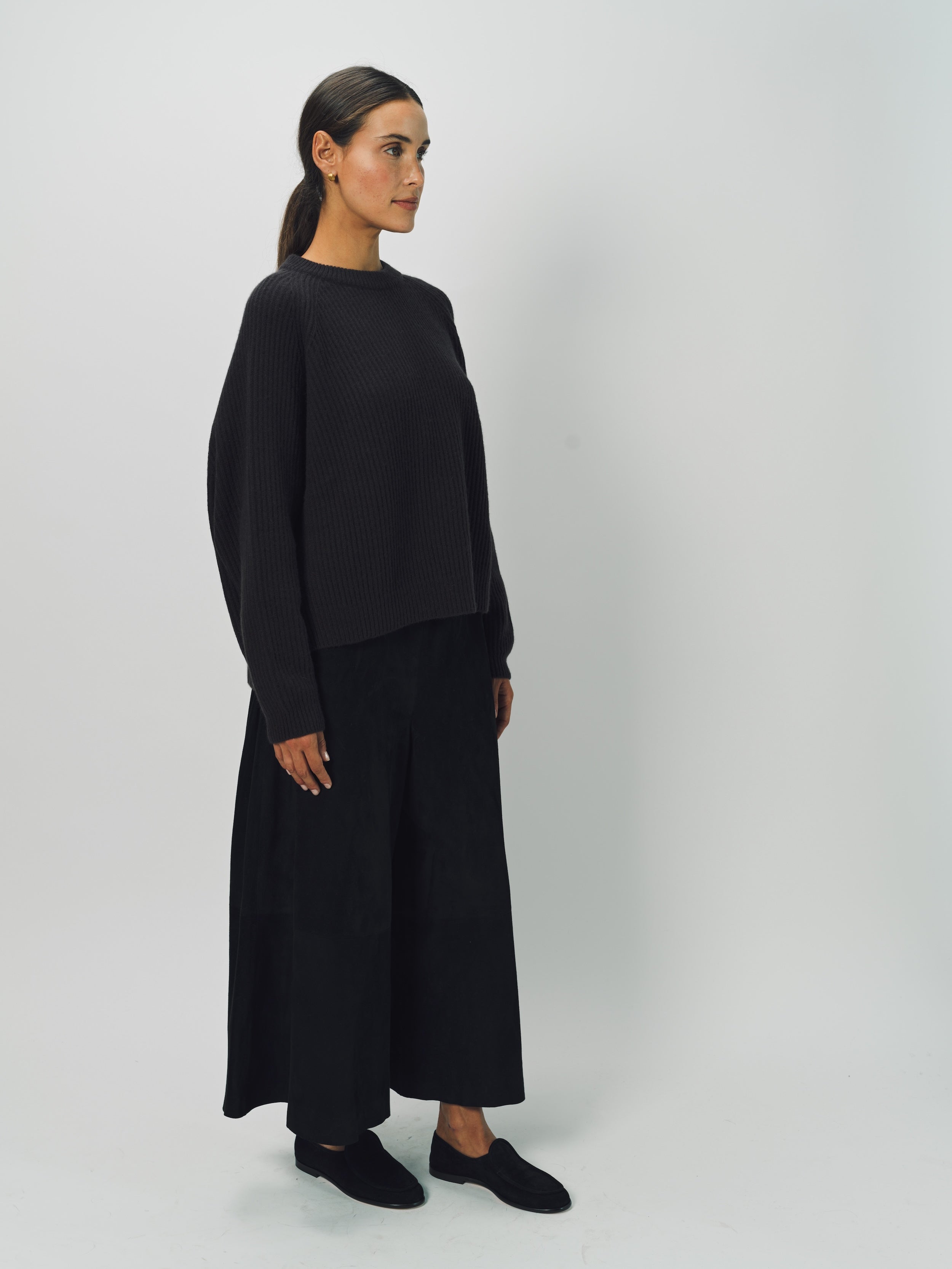 Dusan Silk Crepon Gaucho Pant XS / Black