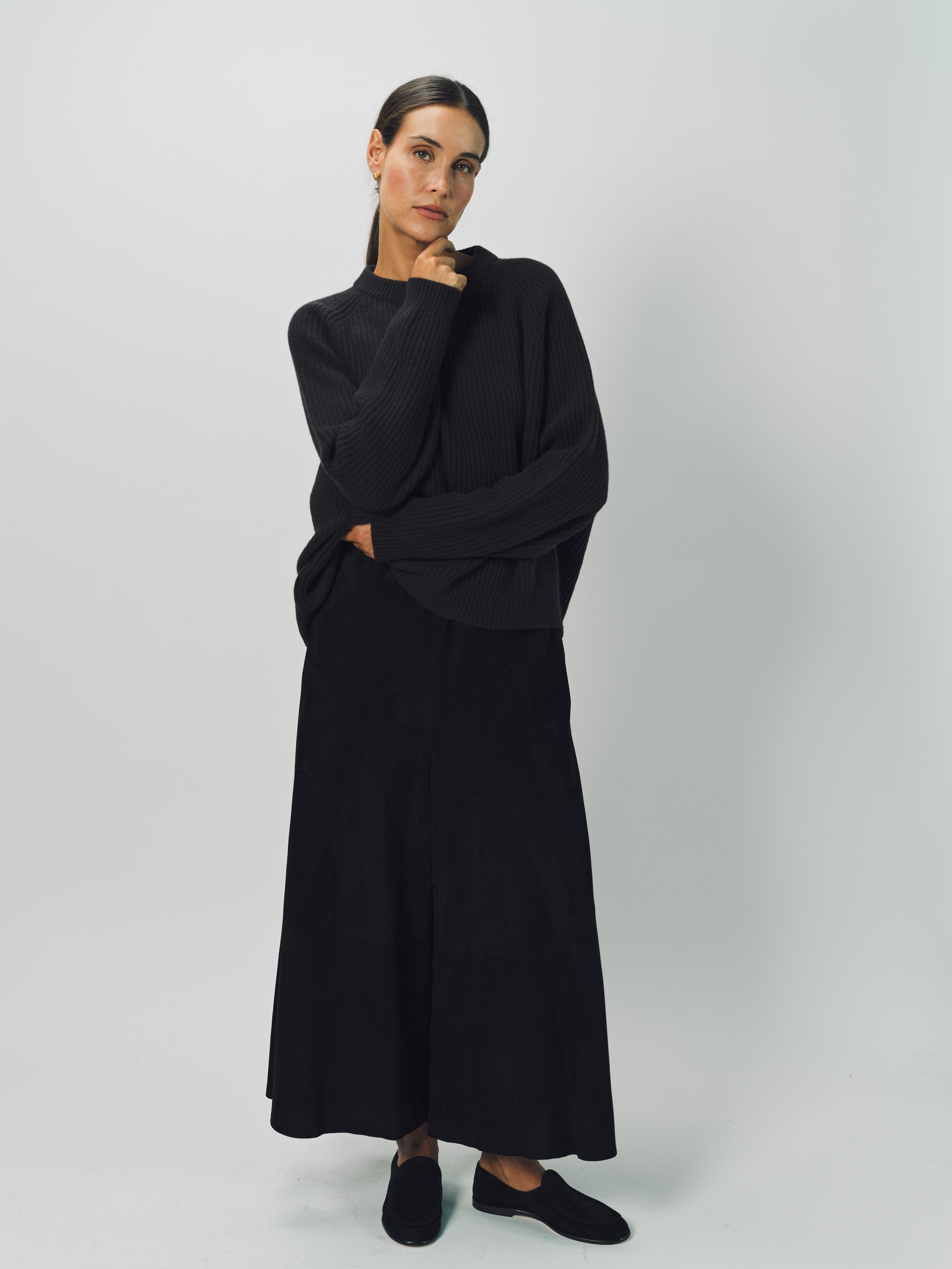 Dusan Silk Crepon Gaucho Pant XS / Black