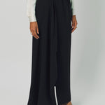 Dusan Heavy Crepe Silk Long Sarong Skirt XS / Black
