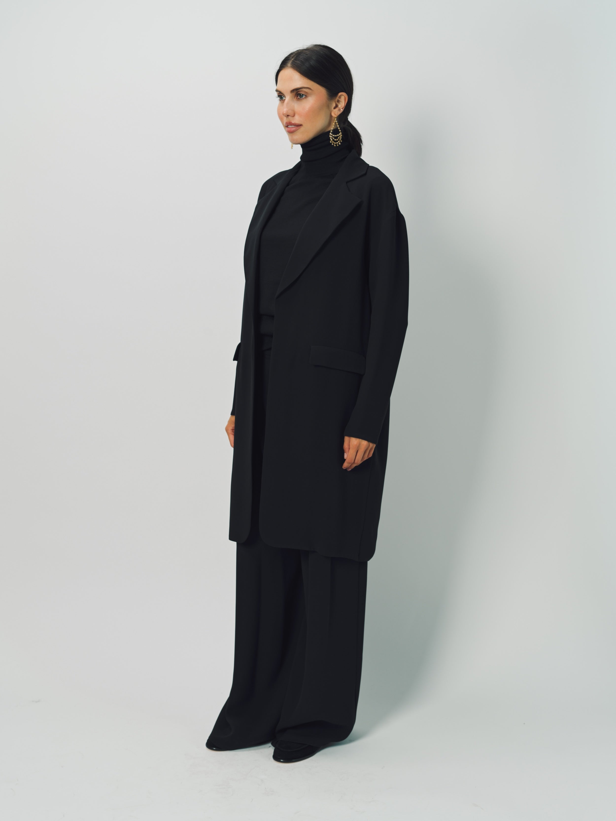 Dusan Silk Crepon Car Coat XS / Black