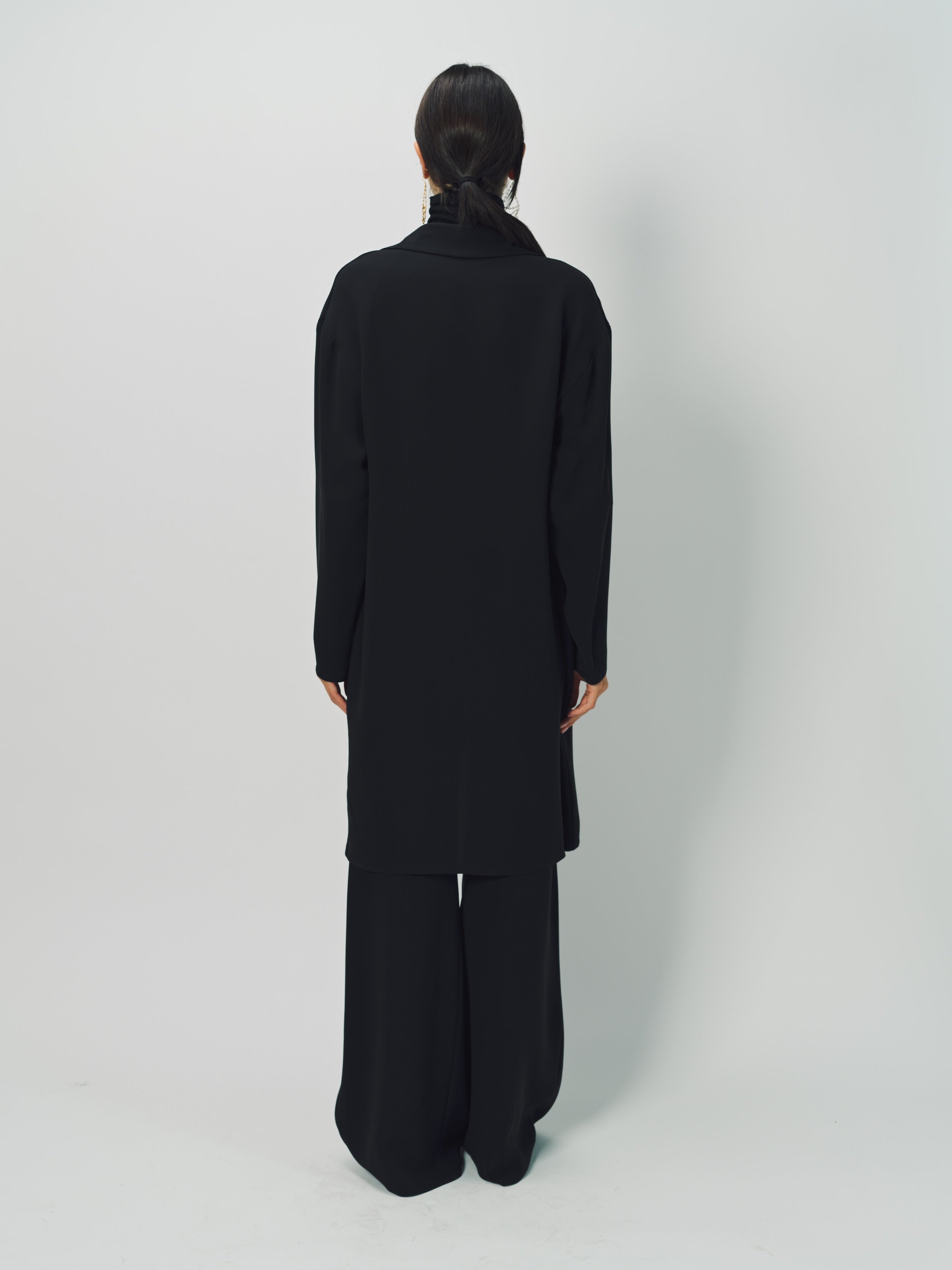 Dusan Silk Crepon Car Coat XS / Black