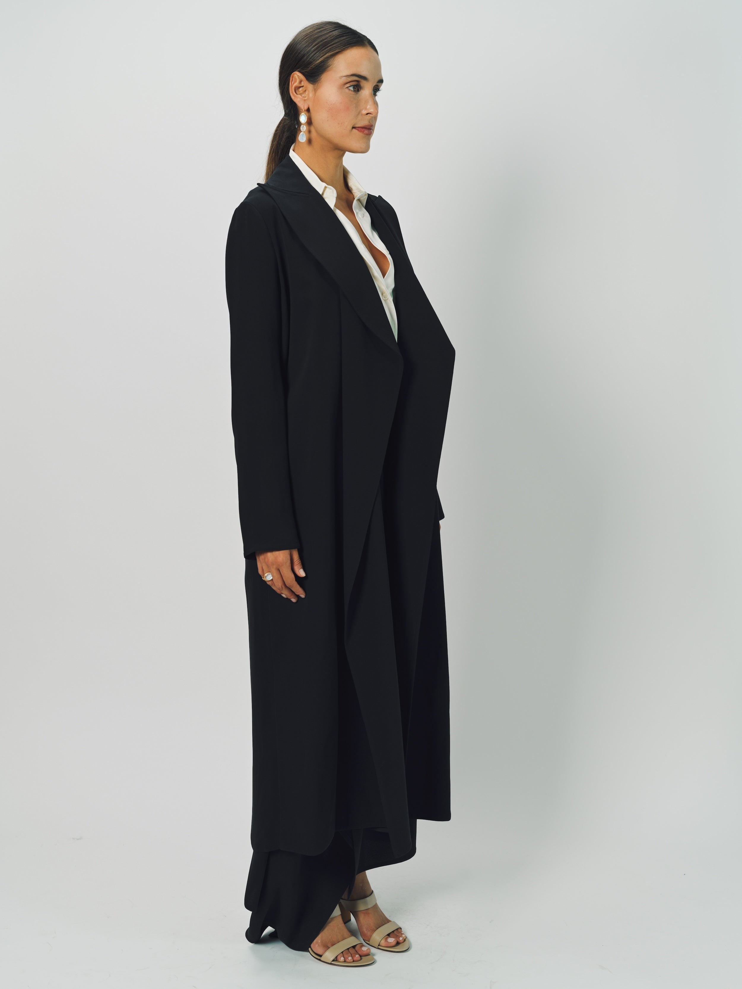 Dusan Heavy Crepe Silk Long Coat XS / Black
