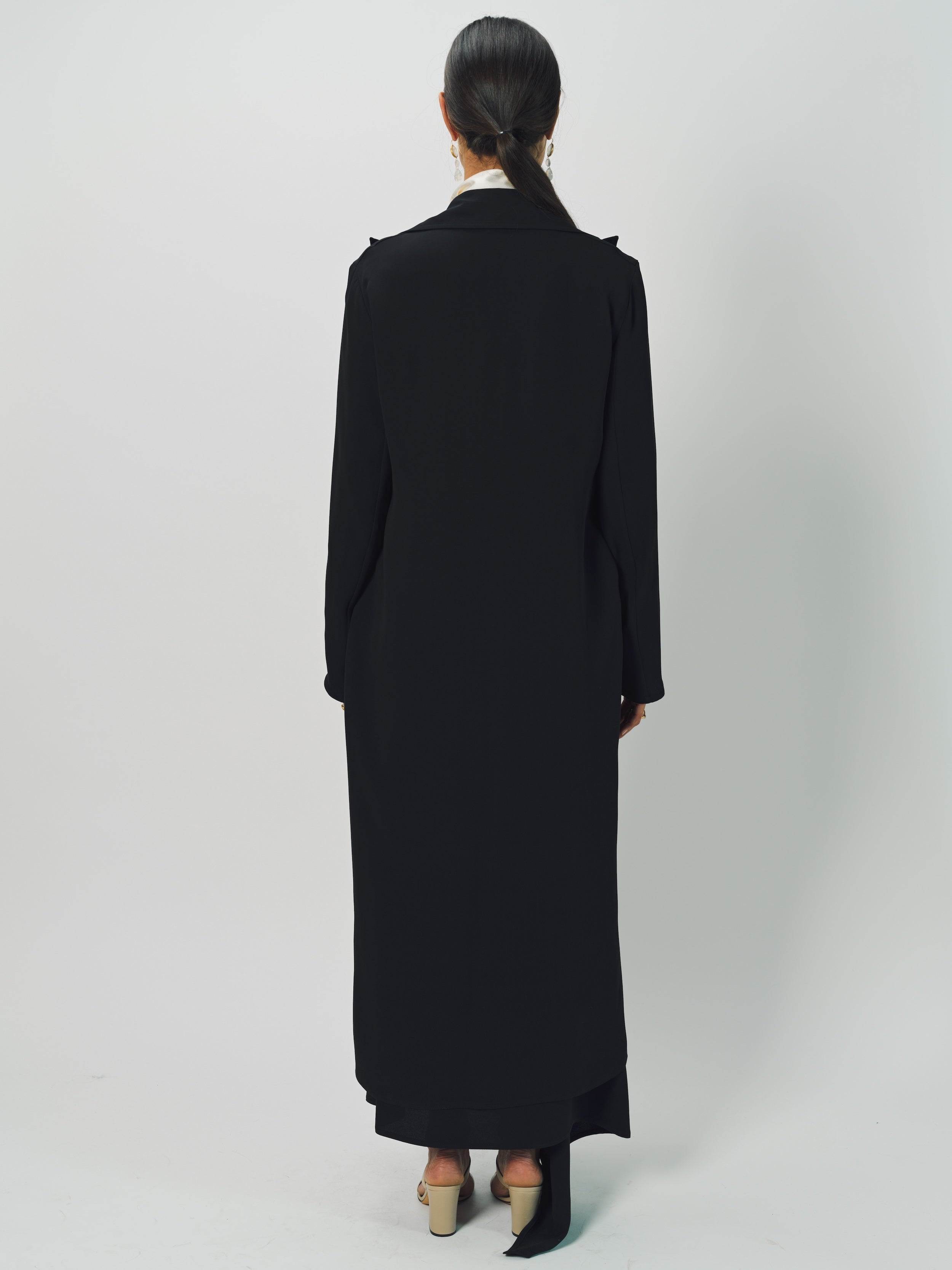 Dusan Heavy Crepe Silk Long Coat XS / Black
