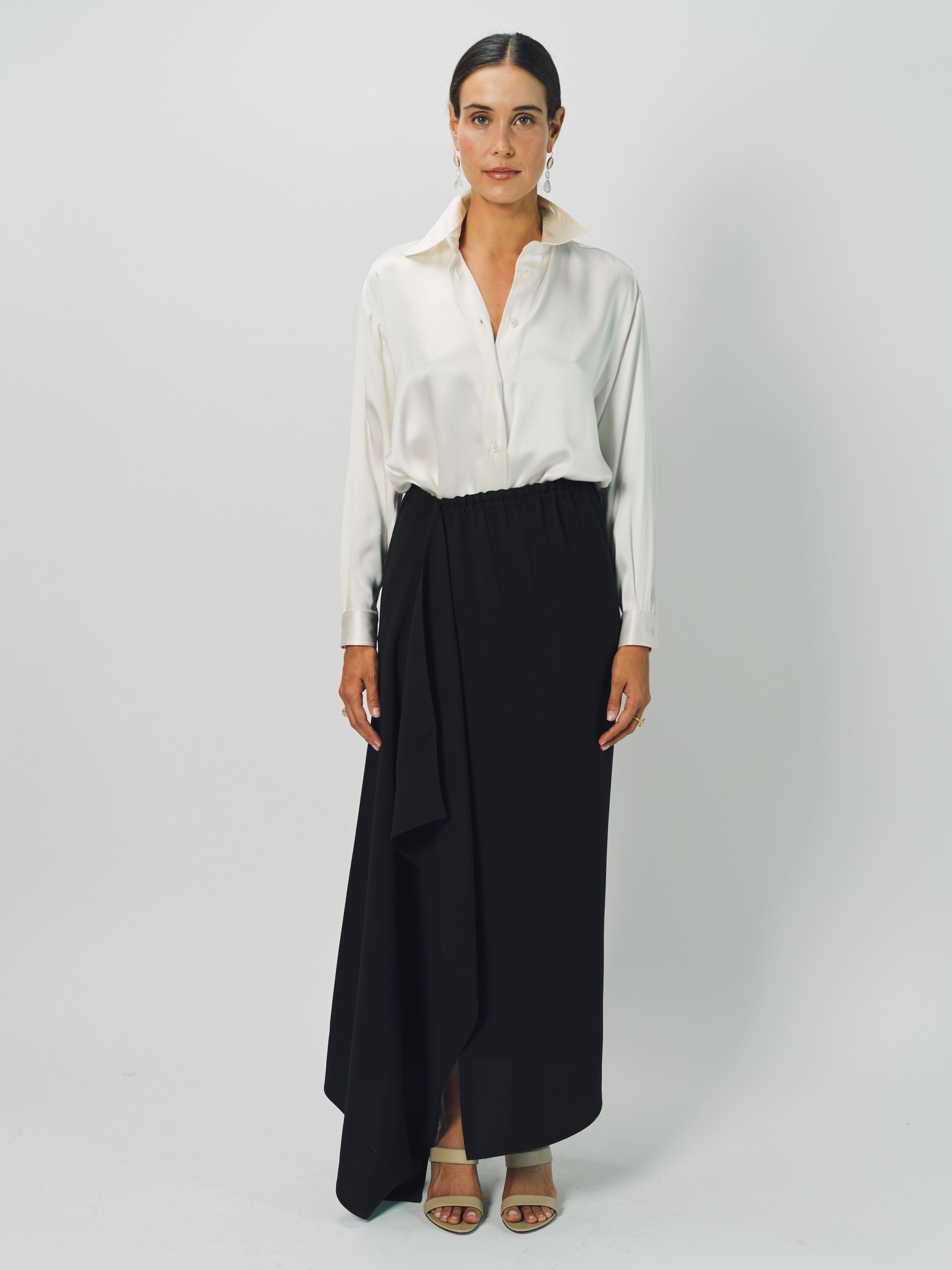 Dusan Double Satin Basic Shirt XS / White