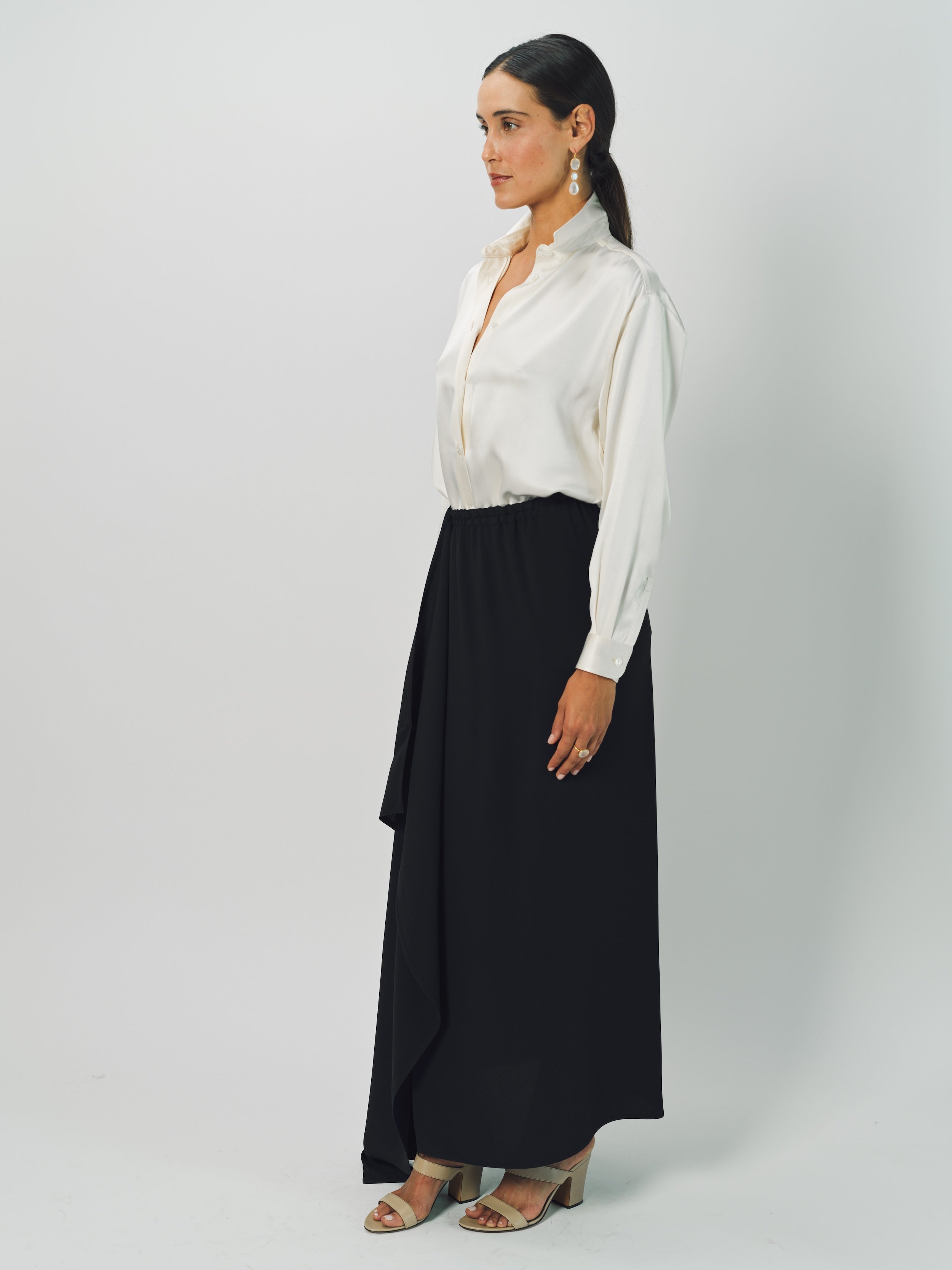 Dusan Double Satin Basic Shirt XS / White