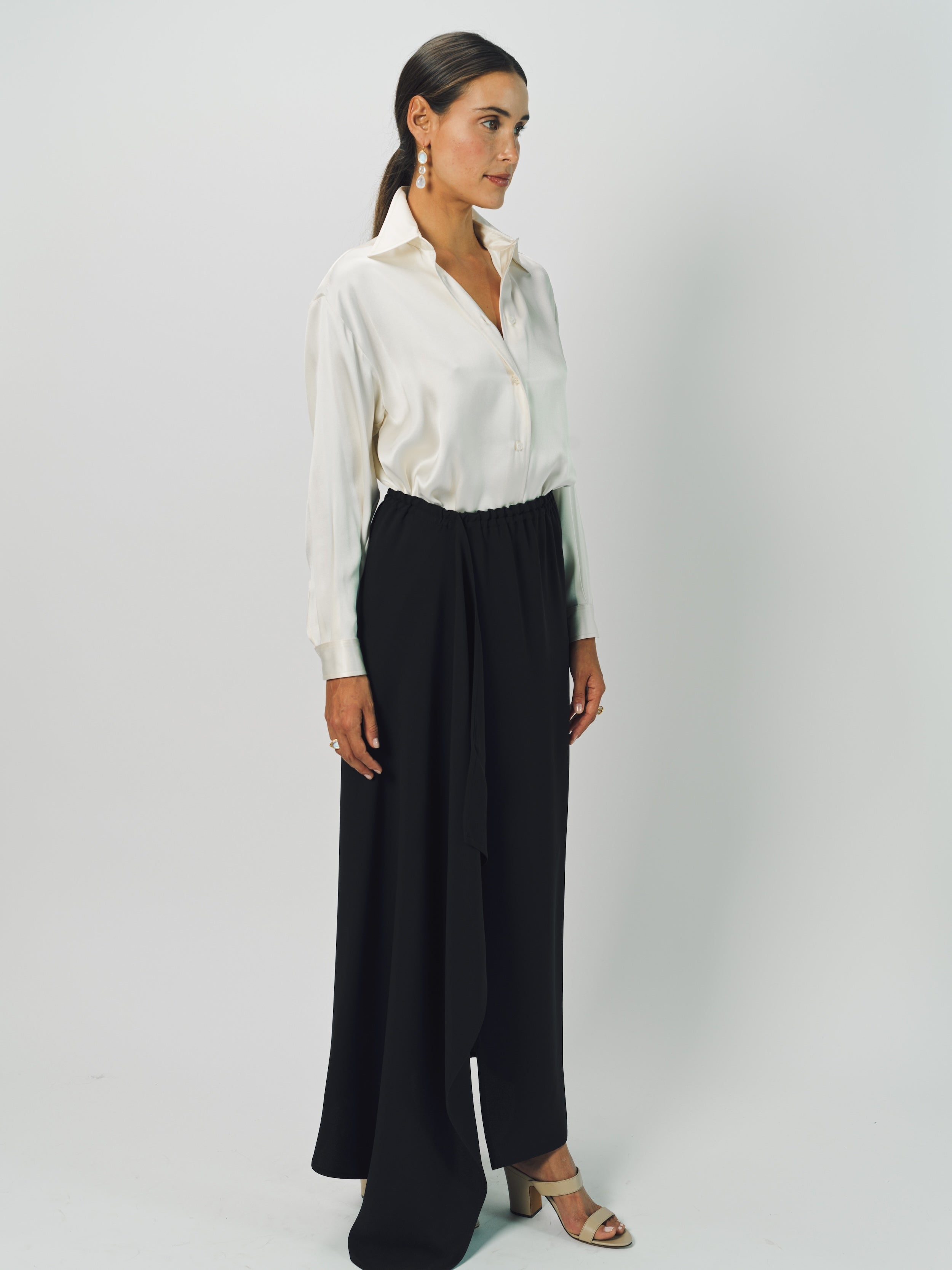 Dusan Double Satin Basic Shirt XS / White