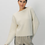 Dusan Cashmere Mock-Neck Kimono-Sleeve Sweater One Size / Bone