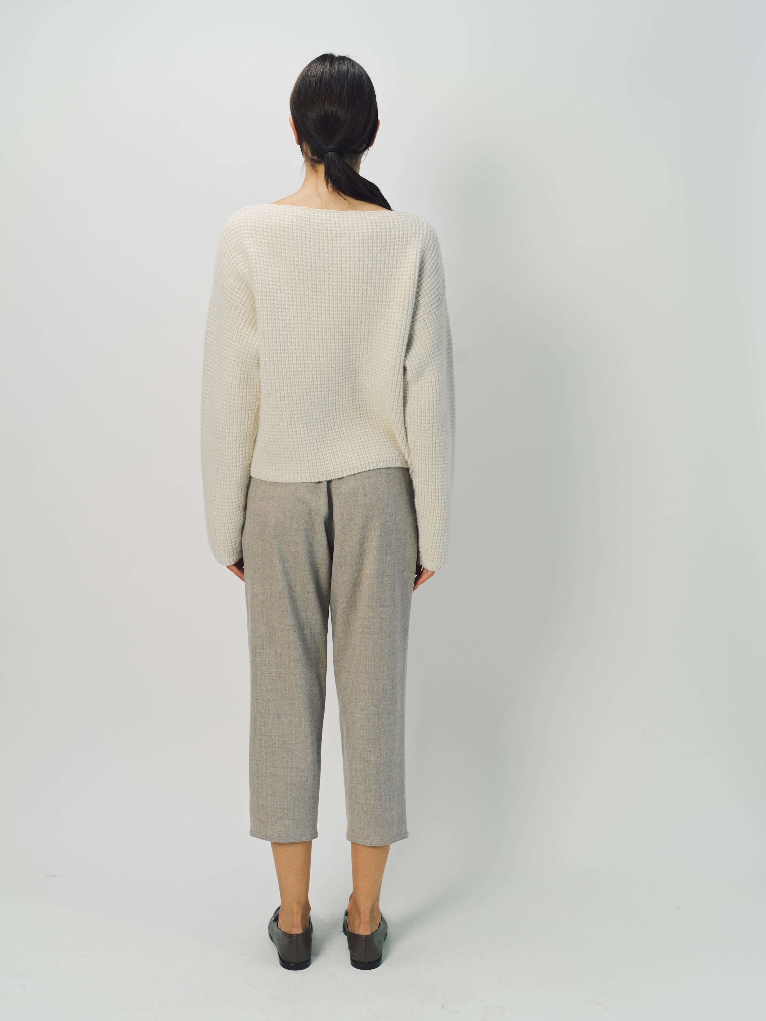 Dusan Cashmere Mock-Neck Kimono-Sleeve Sweater One Size / Bone