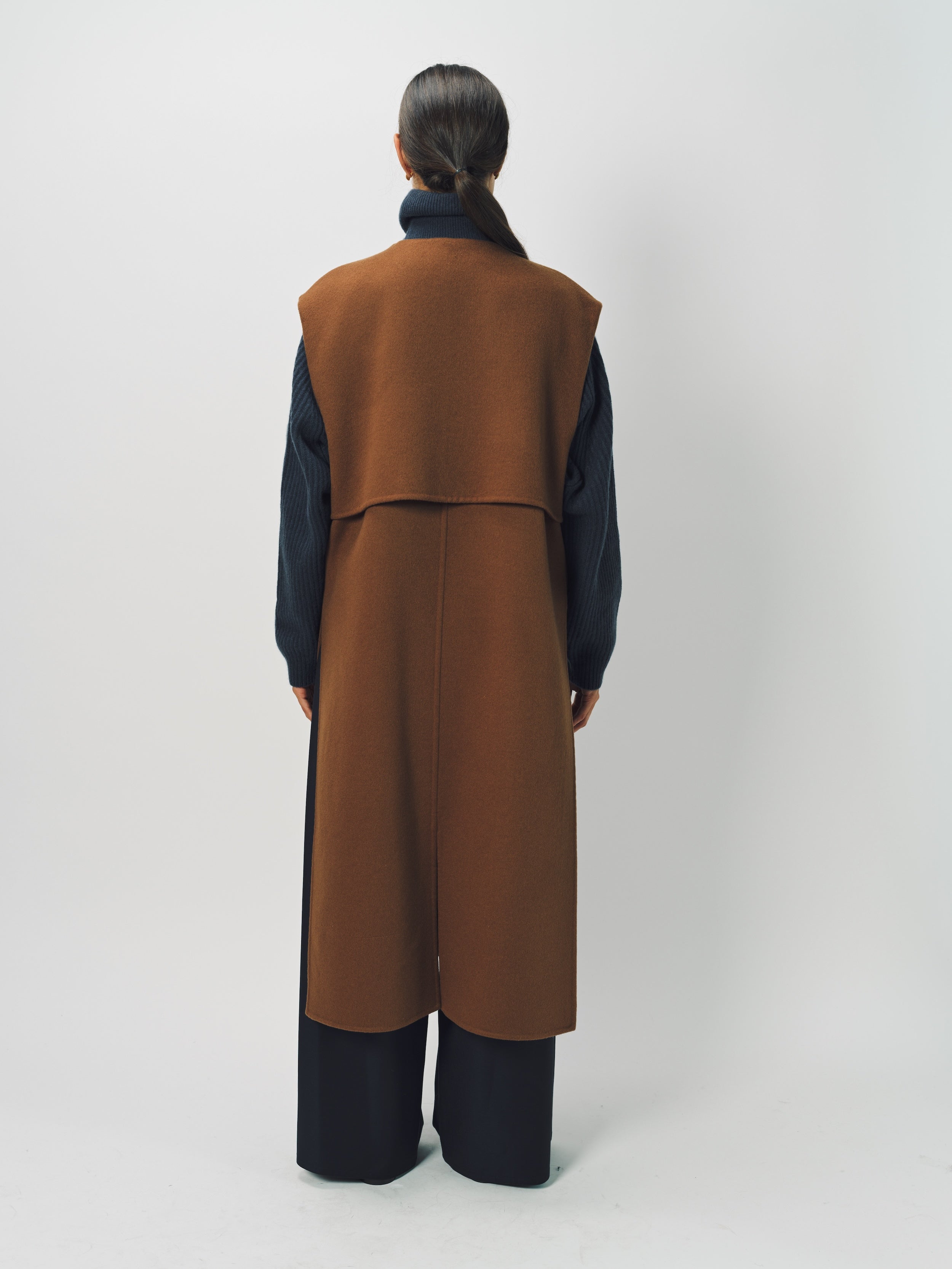 Dusan Cashmere Double Face Long Vest One Size / Palissandro