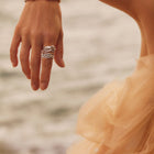 18K White Gold Exhale Diamond Stackable Ring
