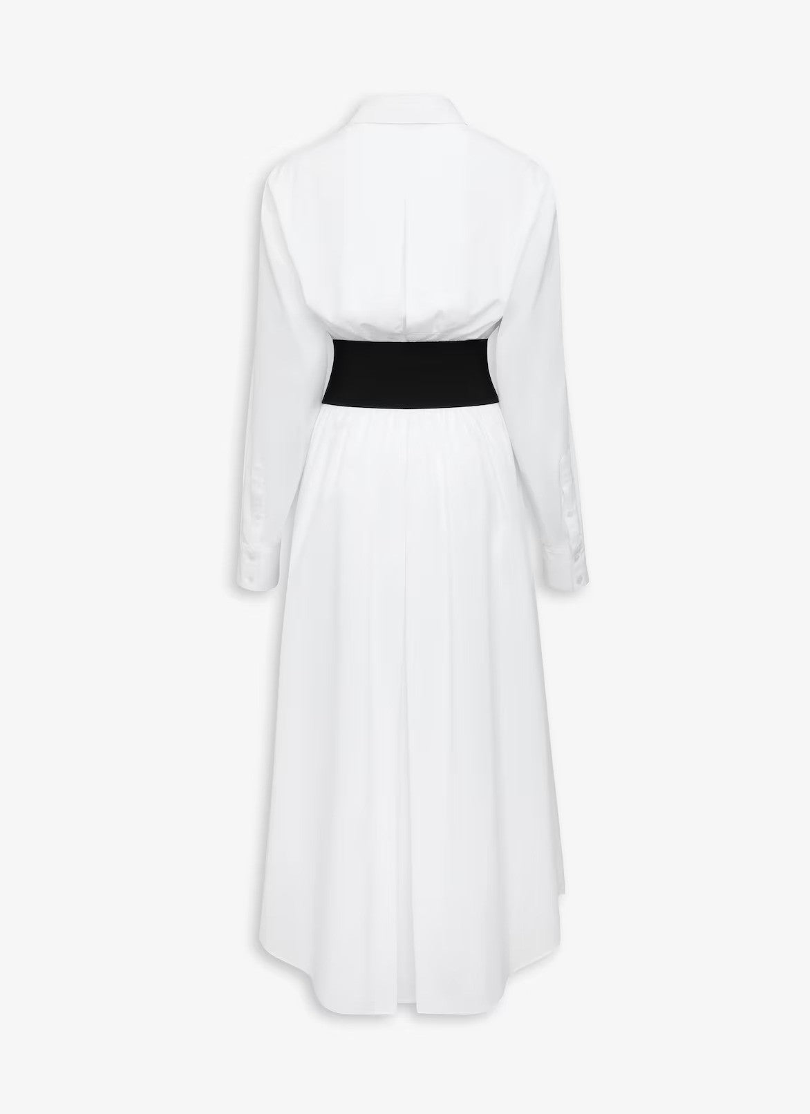 Belted Shirt Dress in Cotton Poplin