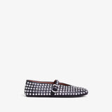 Azzedine Alaia Black Strass Lambskin Ballerina Flats