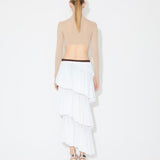 Azzedine Alaia White Knit Spiral Skirt