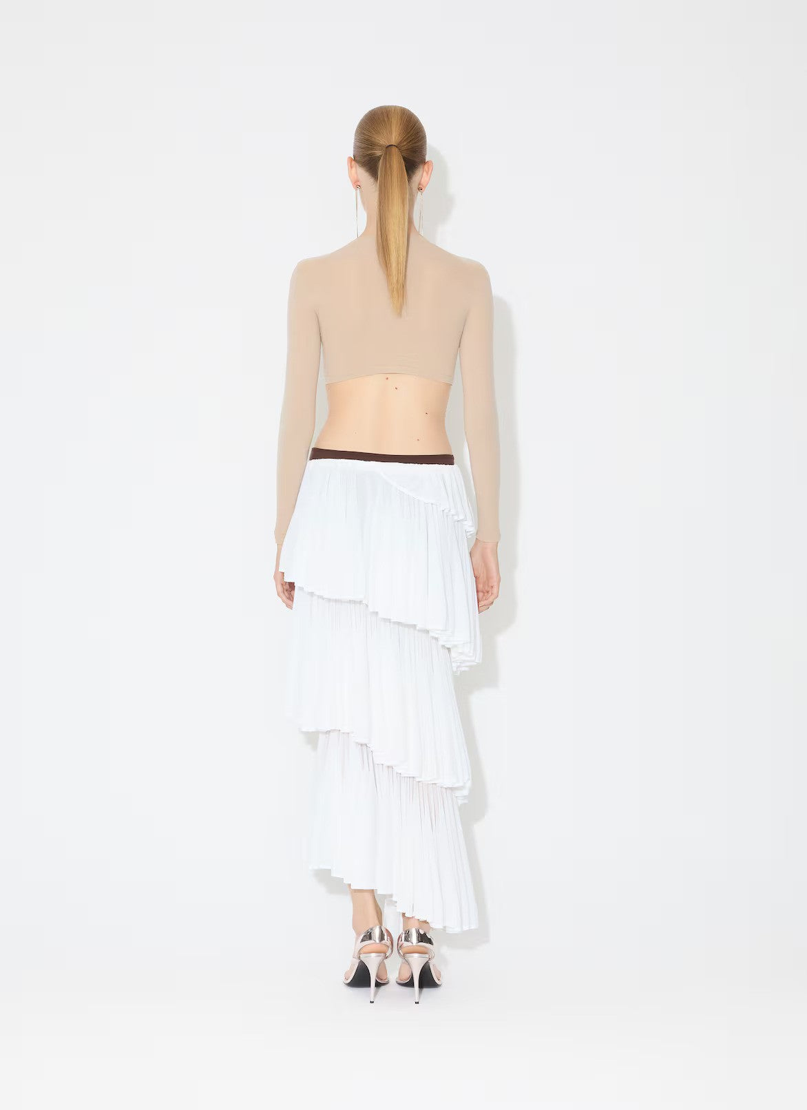 Knit Spiral Skirt - White