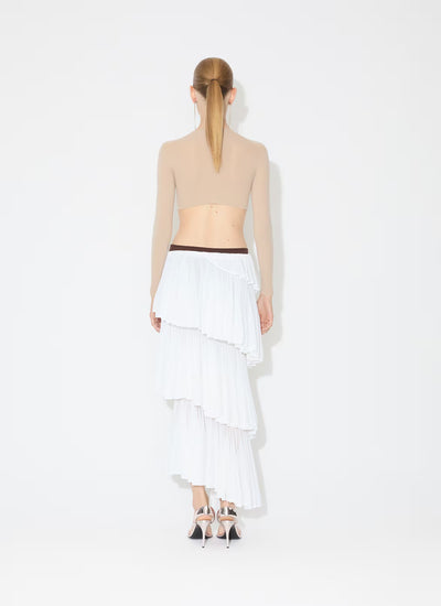 Knit Spiral Skirt - White