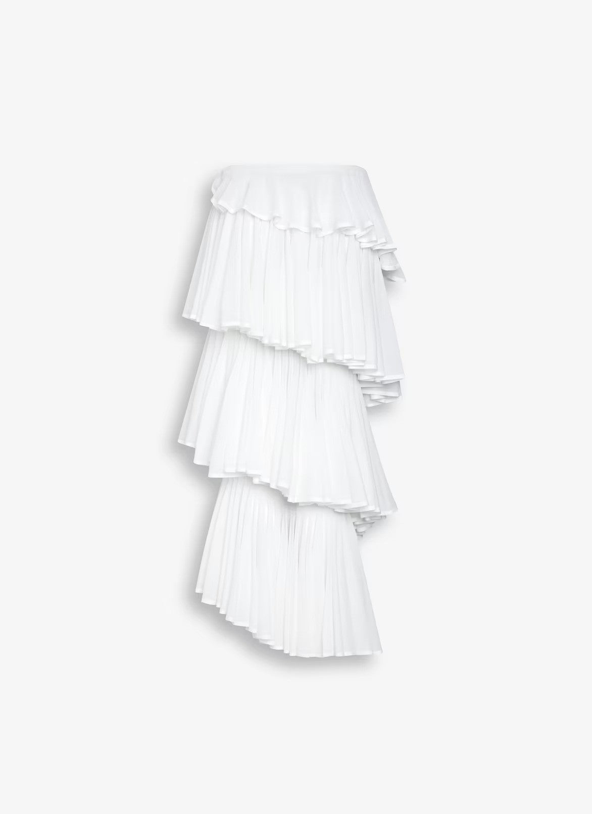 Knit Spiral Skirt - White