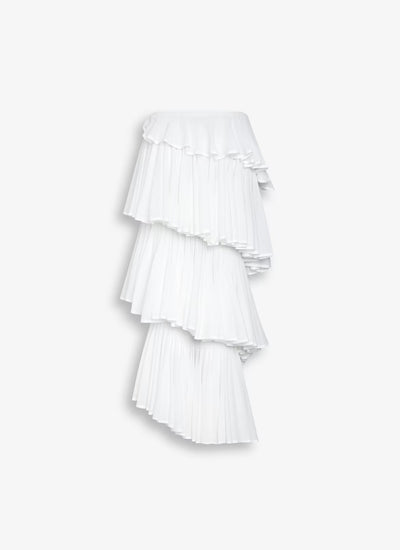Knit Spiral Skirt - White