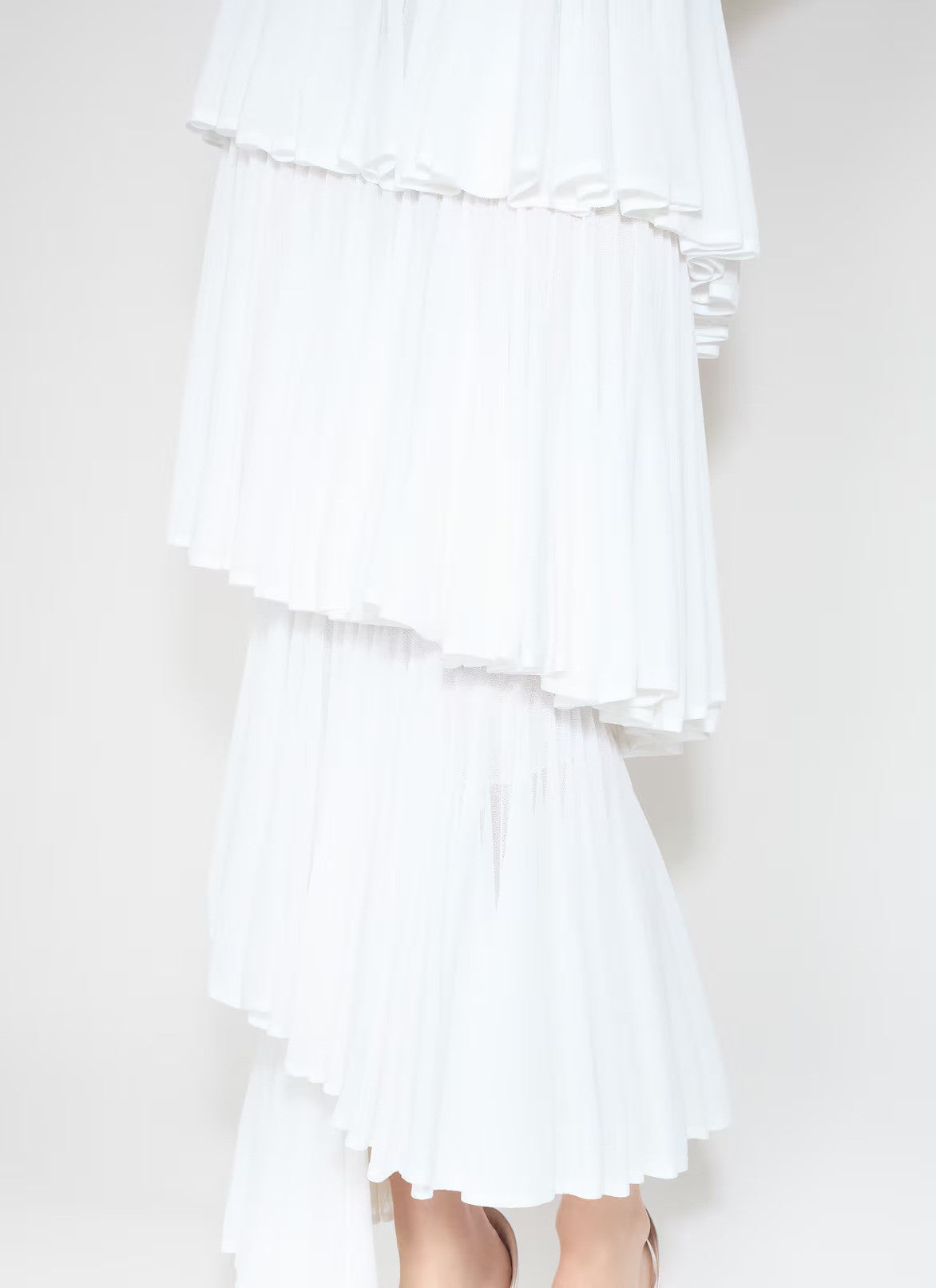 Knit Spiral Skirt - White