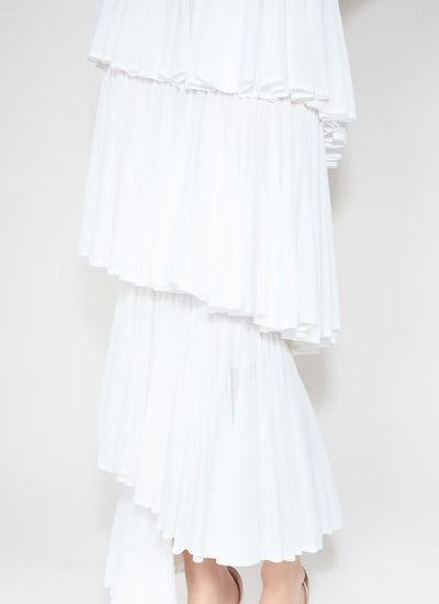 Knit Spiral Skirt - White