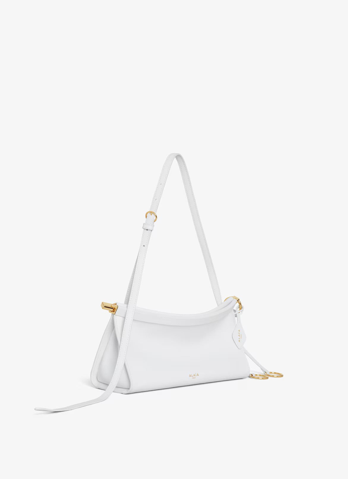 Le Click East West Small Bag in Leather - White