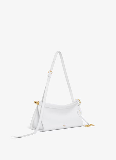 Le Click East West Small Bag in Leather - White