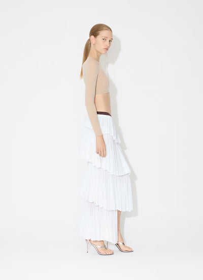 Knit Spiral Skirt - White