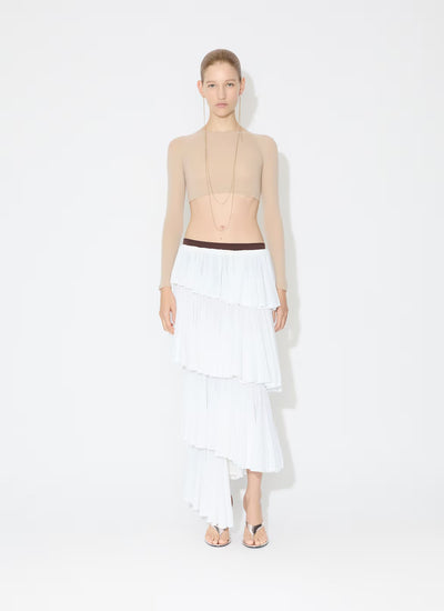 Knit Spiral Skirt - White