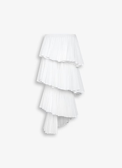 Knit Spiral Skirt - White