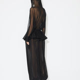 Azzedine Alaia Black Fine Knit Hooded Bodysuit