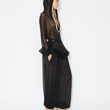 Azzedine Alaia Black Fine Knit Hooded Bodysuit