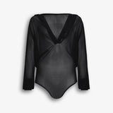 Azzedine Alaia Black Fine Knit Hooded Bodysuit