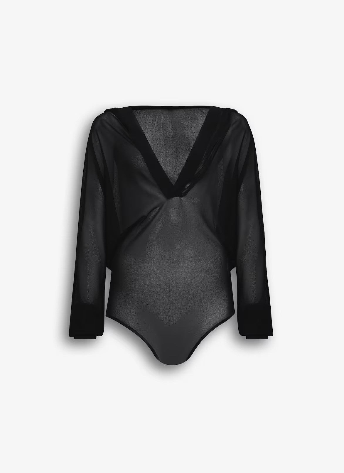 Alaia Black Fine Knit Hooded Bodysuit