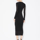 Azzedine Alaia Noir Layered Jersey Dress in Soft Jersey