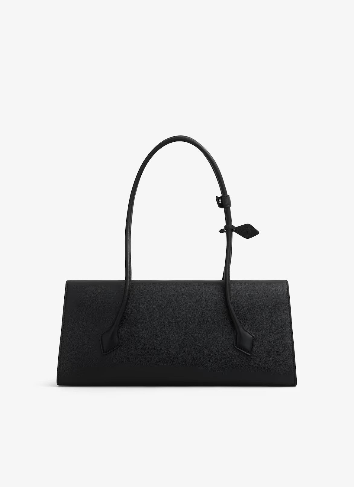 Alaia Noir Le Teckel Flap Tote in Shiny Grained Calfskin