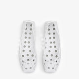 Azzedine Alaia White Perfo Ballet Flats in Calfskin