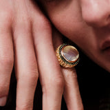 Ileana Makri Green Diamond Halo Moonstone Ring