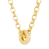 18K Yellow Gold Hag Stone Pendant with Diamond Bubbles, Extra Plump