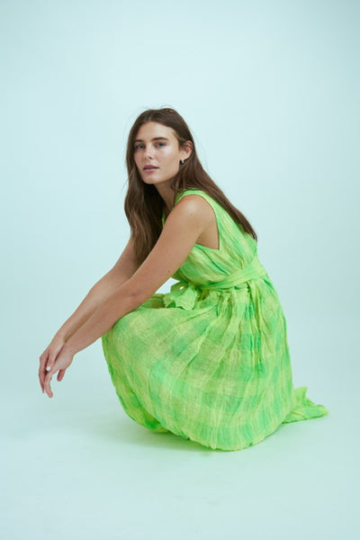 Daniela-Gregis-Operario-Rosella-Dress-Yellow-and-Green-Amarees