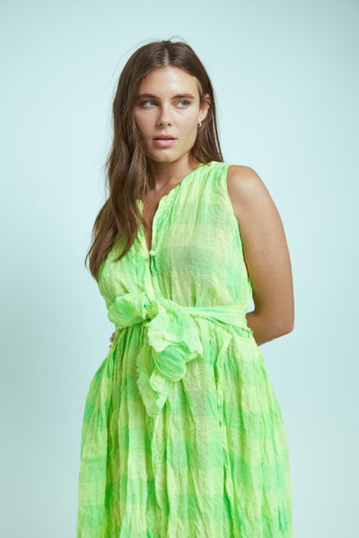 Daniela-Gregis-Operario-Rosella-Dress-Yellow-and-Green-Amarees