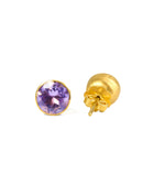 22K Yellow Gold Amethyst Bindi Studs