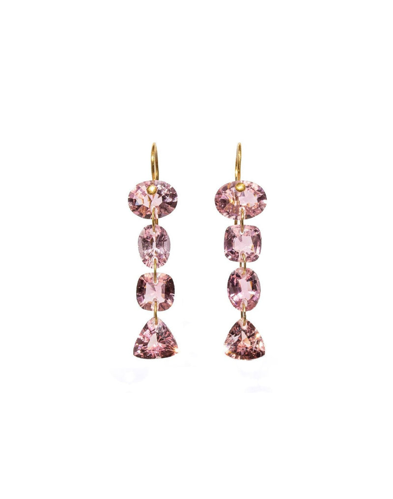 20K Yellow Gold Pink Tourmaline Arabella Earrings