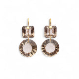 Marie Hélène de Taillac 22K Yellow Gold Square Smokey Quartz Incandescence Studs