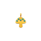 Marie-Hélène De Taillac 22K Yellow Gold Turquoise Mushroom Charm