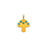 Marie-Hélène De Taillac 22K Yellow Gold Turquoise Mushroom Charm